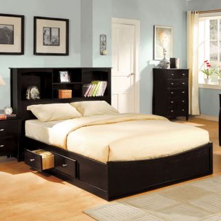 Solid Wood Espresso Finish Platform Bed Frame Set