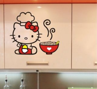HELLO KITTY with Bear Bedroom Living Room Wall Stickers Decor Decals 