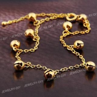 Jingle Bell Anklet Chain Ankle Bracelet Link Gold 0.24 FASHION