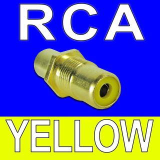   coded YELLOW RCA female to fem coupler bulkhead panel wall mount plate