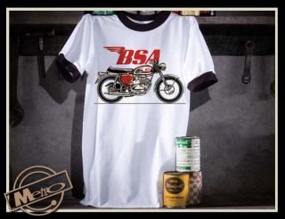 Metro Racing BSA A65 Bike Vintage Motorcycle Mens Ringer T Shirt