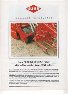 1995 KUHN PACKERFLEX SEED DRILL ROLLER SALES SHEET