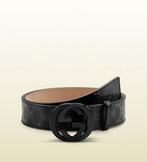 Brand New Gucci Black GG Imprimé Belt   Size 38 / 95