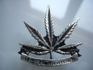   American Motorcycle Rider 420 Pot Leaf Pro Cannabis Pin MADE IN USA