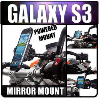 Din Hella Powered Motorcycle Bike Mirror V2 Mount + Holder for Samsung 