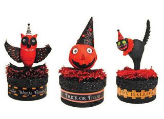 HALLOWEEN Party Favor Boxes Glitterville Black Cat Owl Jack O Lantern 