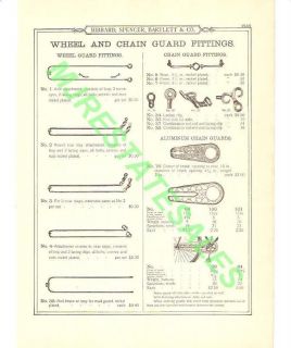 1899 Antique Bicycle Wheel & Chain Guard Fittings AD