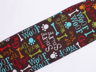WOOF on Brown Male Dog Diaper / Belly Band * U   Pick Size *