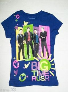 NWT Girls BIG TIME RUSH Blue T Shirt sz 6 small Carlos James Logan 
