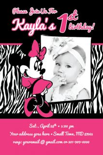   ZEBRA PRINT Printable 1st Birthday Party Invitation Baby Shower DIY