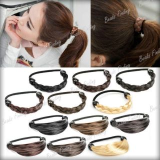   Fiber Braid hairpeice Ponytail Elastic Hair Rope/Holers Hairband
