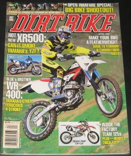 Dirt Bike Magazine April 1998 XR500,WR4​00