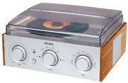  Turntable AM/FM Radio 2 Built In Speakers LP Vinyl Record Player