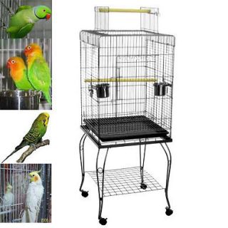 BIRD CAGE PET PARROT CANARY CAGE AVIARY WITH STAND WHEEL 51*51*128cm