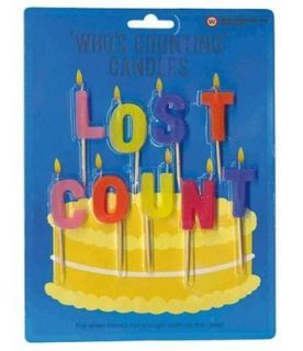 Funny Comedy Birthday Cake Candles for 30th, 40th, 50th, 60th, 70th 