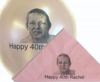 20 personalised photo balloons with 20 paper napkins