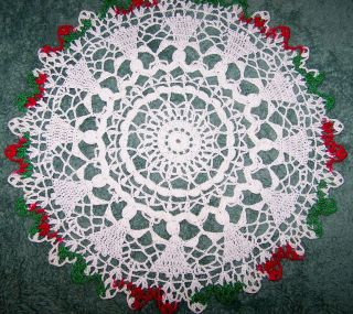 14 INCH CHRISTMAS ANGELS CROCHETED DOILY