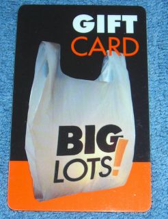 BIG LOTS GIFT CARD NO CASH VALUE PLASTIC SHOPPING BAG STORE LOGO 
