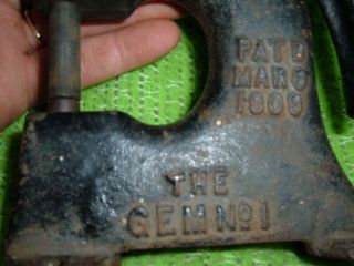 vtg 1909 Gem no,1 rivet press tool leather saddle punch snap rivet 