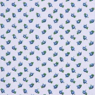 Laura Ashley Ditsy Fabric Blue Floral Roses Quilt BTY Vintage NEW 