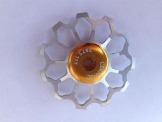 11T Jockey Wheels w Ceramic Bearing Shimano or SRAM Silver/Gold