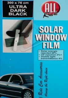   Solar Window Shade Film Tint U Dark Black W/Fitting Tools 300 x 50cm