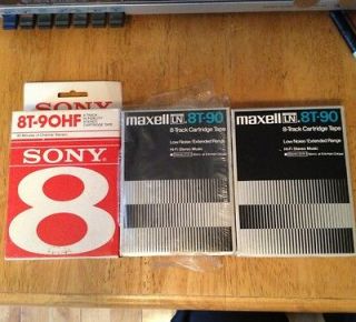 Maxell LN 8T 90 SEALED Blank 8 Track Tape +Sony 8T 90HF Sealed