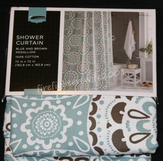 blue brown shower curtain in Shower Curtains