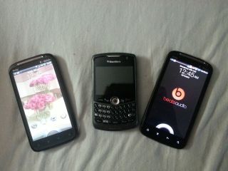 HTC Sensation Black (T Mobile) & Blackberry Curve 8330 Boost Mobile 