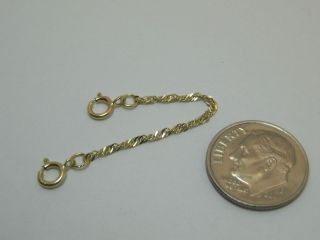 75 SOLID 14KT YELLOW GOLD SINGAPORE SAFETY CHAIN EXTENDER # 3