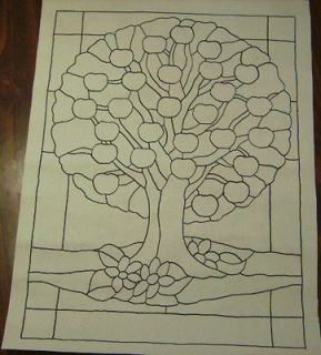 Family Name Apple Tree Design Rug Hooking Pattern on Paper