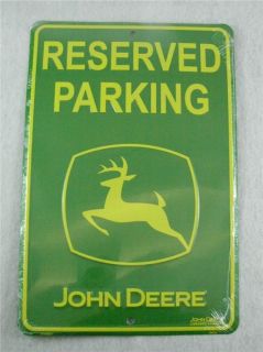 JOHN DEERE RESERVED PARKING ONLY METAL TIN SIGN GREEN 8x10 BARN 