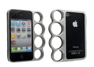 Silver new brass knuckle hard back cover case for iPhone 4 4s 4g 4gs