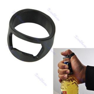 New Stainless Steel Finger Ring Bottle Opener Beer Bar Tool Black