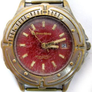 AUTHENTIC HUGO MAXX EURODESIGN 18K GOLD PL MENs MANs Wristwatch WATCH