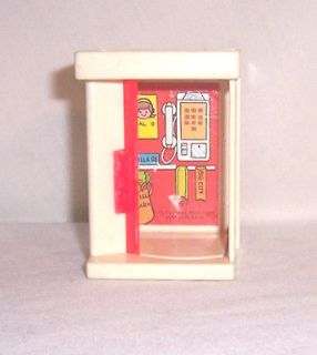 Vintage Fisher Price Phone Booth from Play Family Village 1973