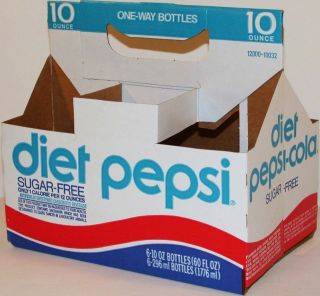 Old soda pop bottle carton DIET PEPSI COLA One Way Bottles unused new 