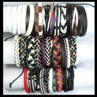   Charm Wristband Genuine Handmade Braided Leather Bracelet LB001 LB030