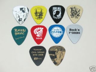 Ten (10) New Custom Personalized Engraved Guitar Picks