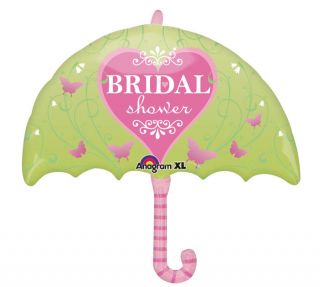BRIDAL SHOWER Pink butterfly Lime Green Umbrella Wedding Balloon 