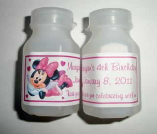 30 MINNIE MOUSE BIRTHDAY PARTY FAVORS BUBBLE LABELS