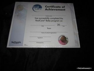 Realcare 1 2 Baby Think It Over G6 Generation 6 Certificate Achievment 