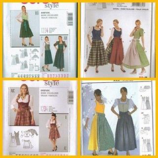 Burda Sewing Pattern Ms Dirndl Dress Apron Blouse German Folkwear 