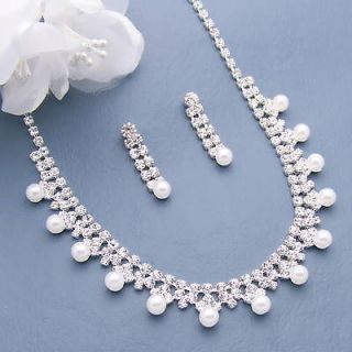 FIVE Necklace Sets Bridal 5 WEDDING Bridesmaid Gift Jewelry PEARL 