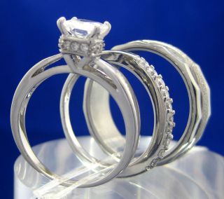   silver wedding ring set in Engagement/Wedding Ring Sets