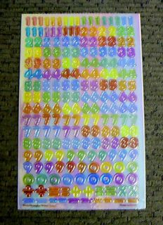   Sandylion Activity Sheet of Stickers #48  Opalescent Mini Numbers