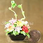   Miniature Rose Lily Plumeria Flower Arrangement Bouquet Pot 112 XP3