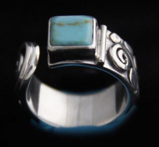 Turquoise Men Band Ring 950 Silver Adju. size 6 to 20