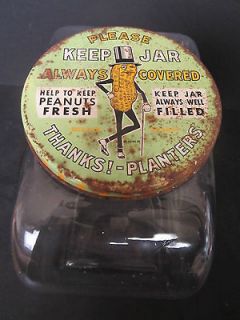 Planters Mr. Peanut Clipper Jar with Metal Lid Store Counter Display 