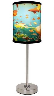 Lamp In A Box Aquarium Scene Decorative Shade Table Lamp W/ 3 Base 